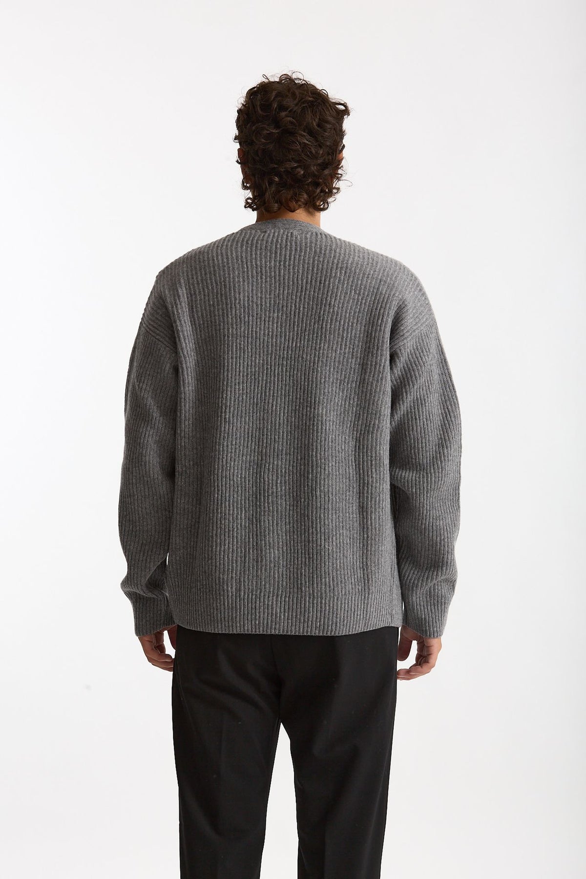 Cardigan in lana grigio men Diana studio - 4
