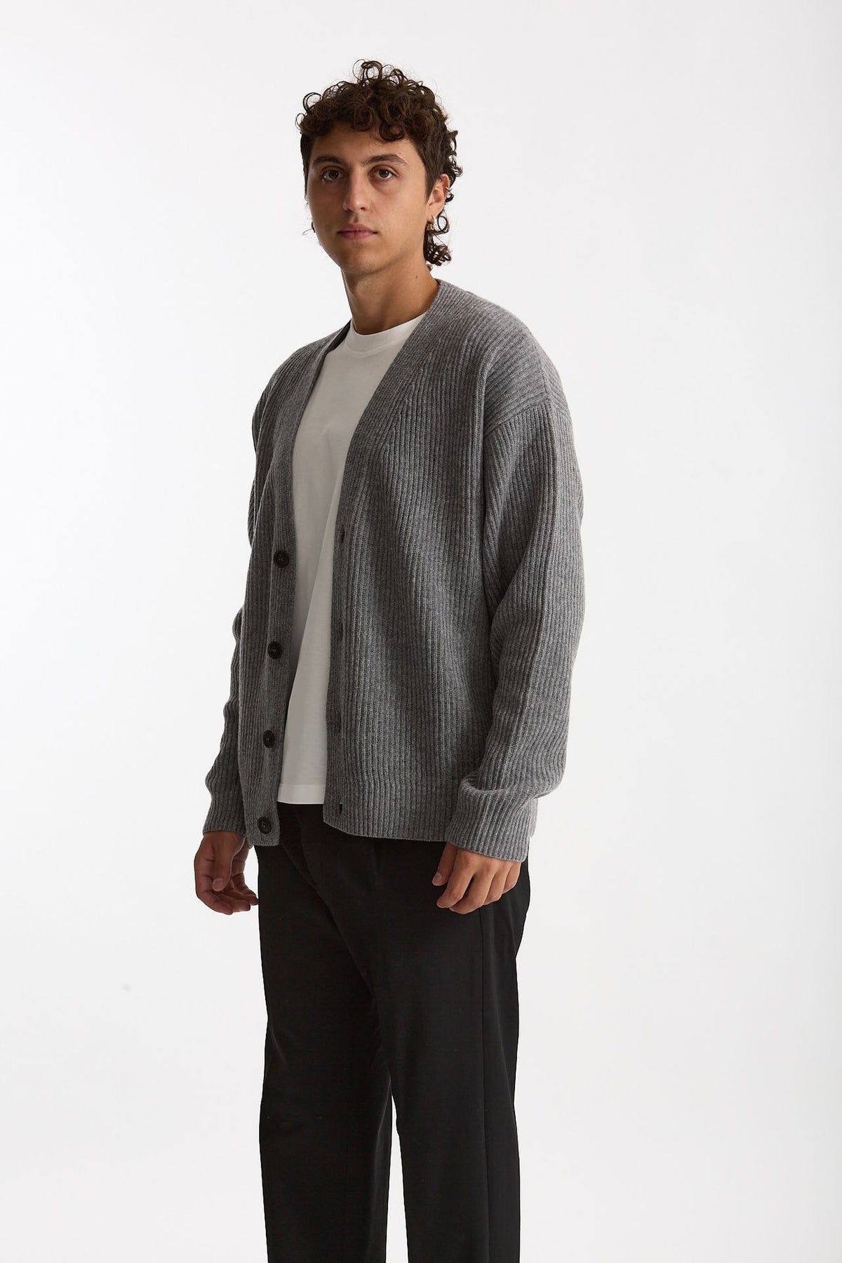 Cardigan in lana grigio men Diana studio - 1