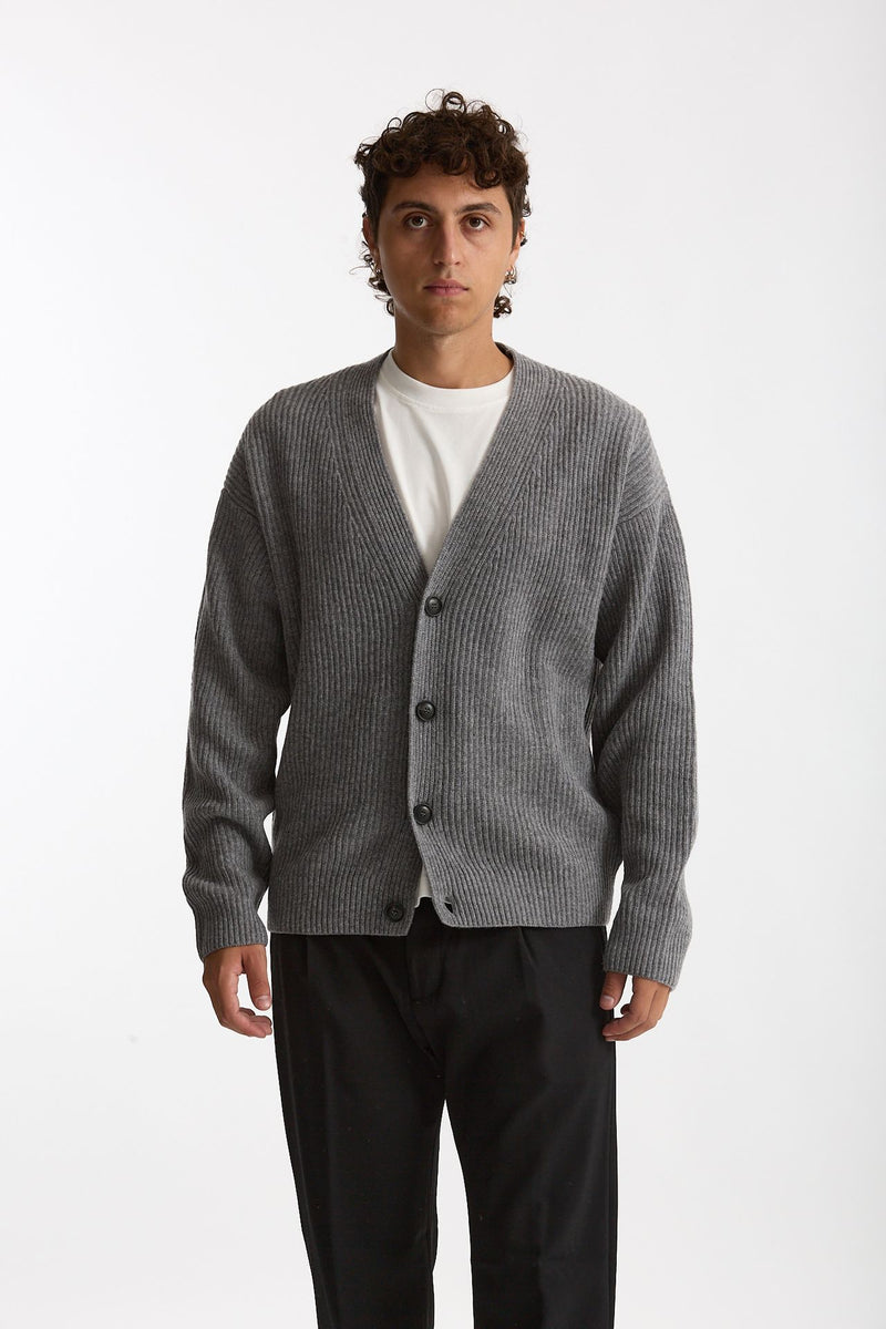 Cardigan in lana grigio men Diana studio - 5