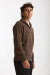 Maglia Mezza zip in lana marrone men Diana studio - 3