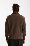 Maglia Mezza zip in lana marrone men Diana studio - 4