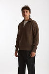 Maglia Mezza zip in lana marrone men Diana studio - 5