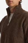 Maglia Mezza zip in lana marrone men Diana studio - 2