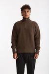 Maglia Mezza zip in lana marrone men Diana studio - 6
