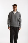 Maglia Mezza zip in lana grigio men Diana studio - 2