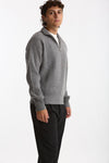 Maglia Mezza zip in lana grigio men Diana studio - 4