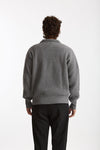 Maglia Mezza zip in lana grigio men Diana studio - 5