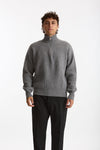 Maglia Mezza zip in lana grigio men Diana studio - 7