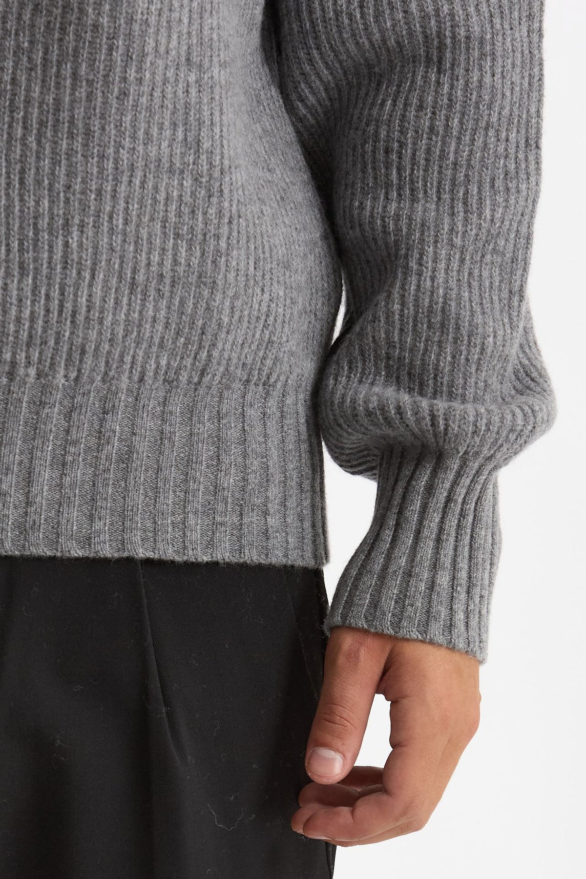 Maglia Mezza zip in lana grigio men Diana studio - 8