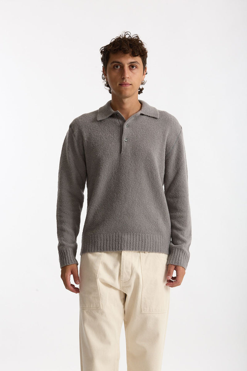 Polo in lana boucle’ grigio men Diana studio - 1