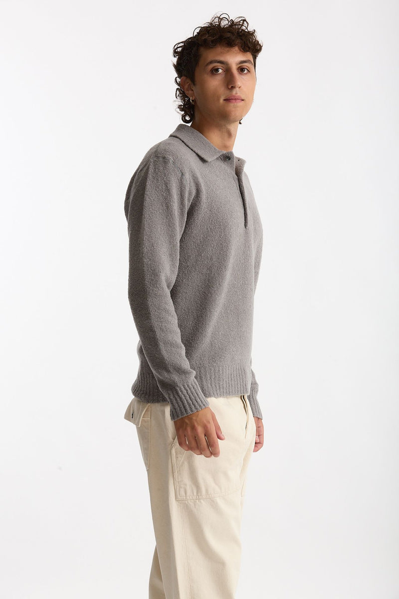 Polo in lana boucle’ grigio men Diana studio - 3