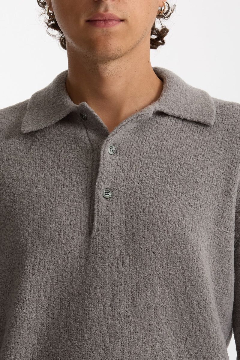 Polo in lana boucle’ grigio men Diana studio - 2