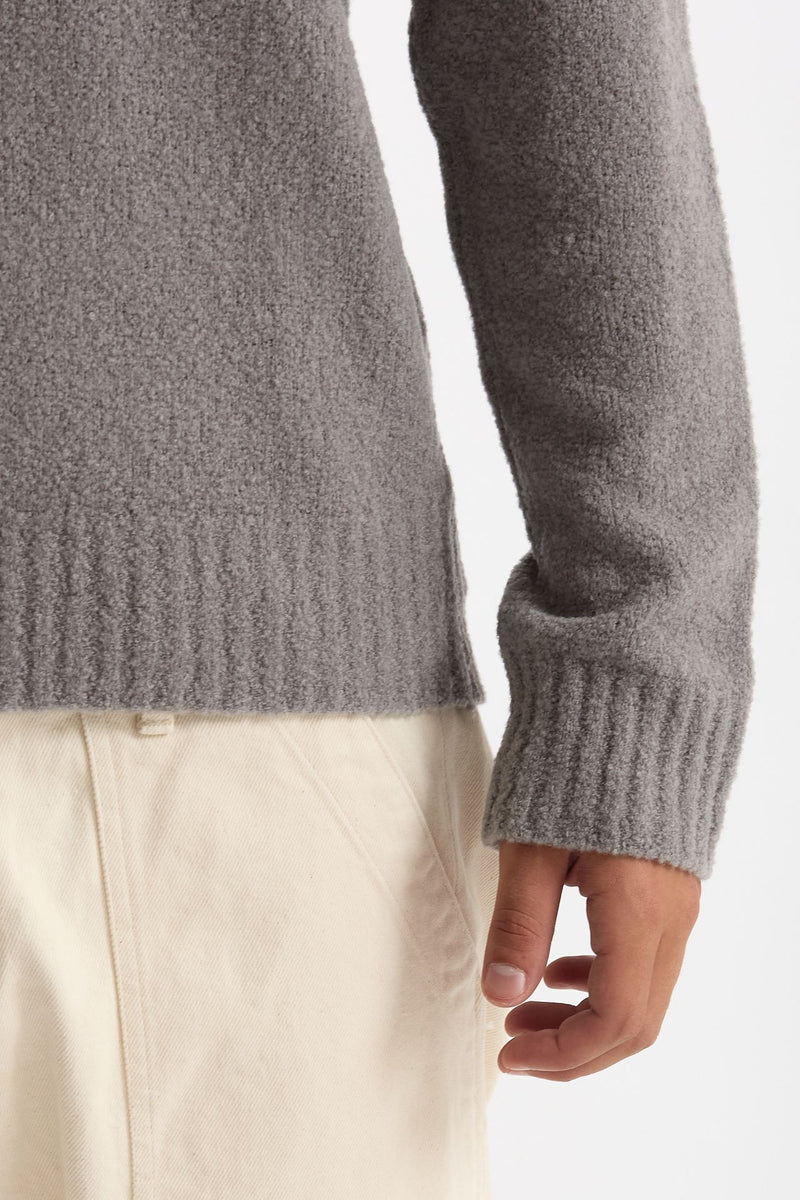 Polo in lana boucle’ grigio men Diana studio - 6
