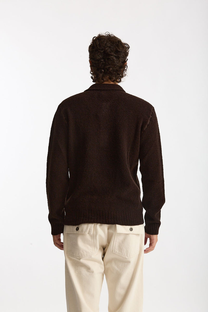 Polo in lana boucle’ marrone men Diana studio - 4