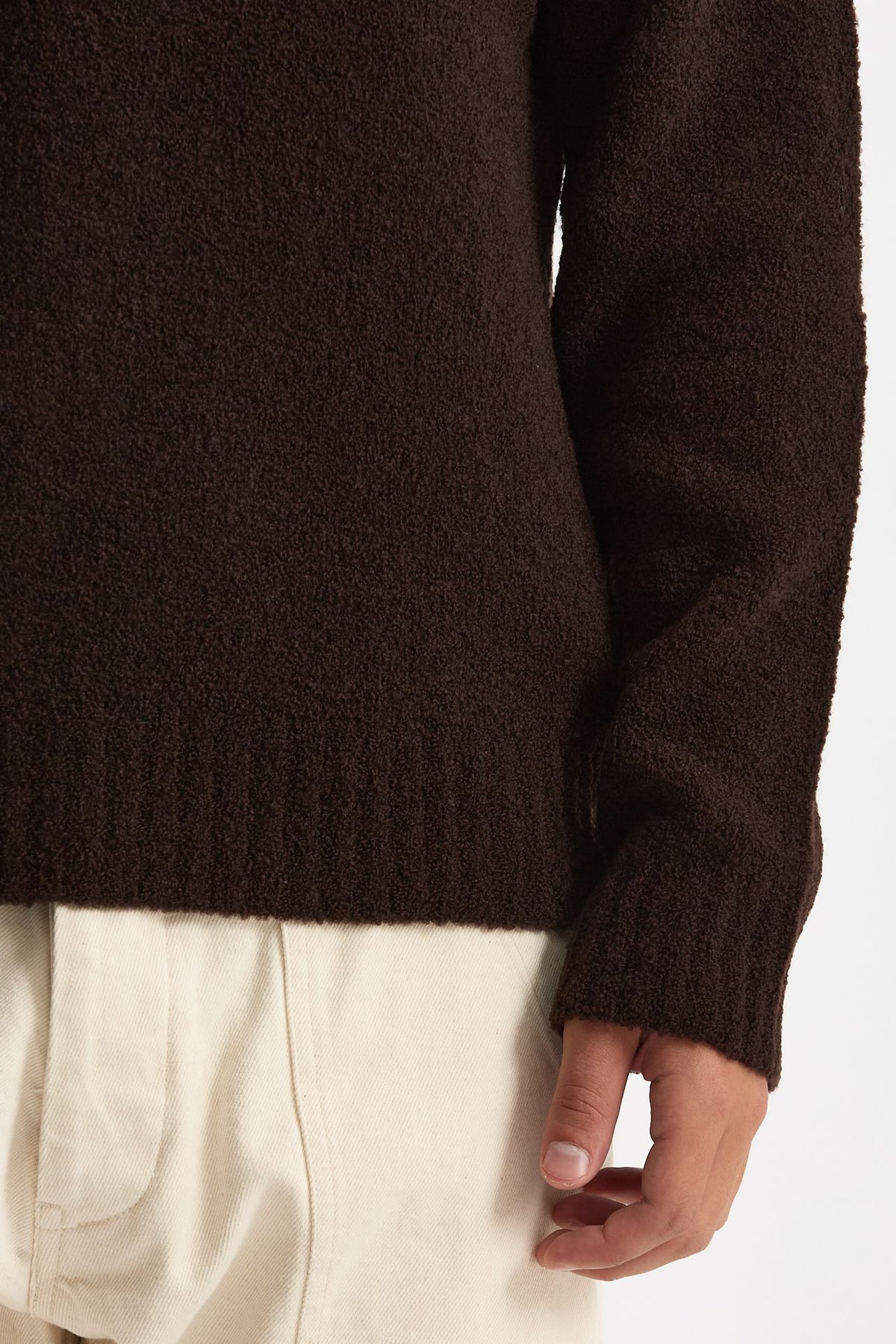 Polo in lana boucle’ marrone men Diana studio - 6