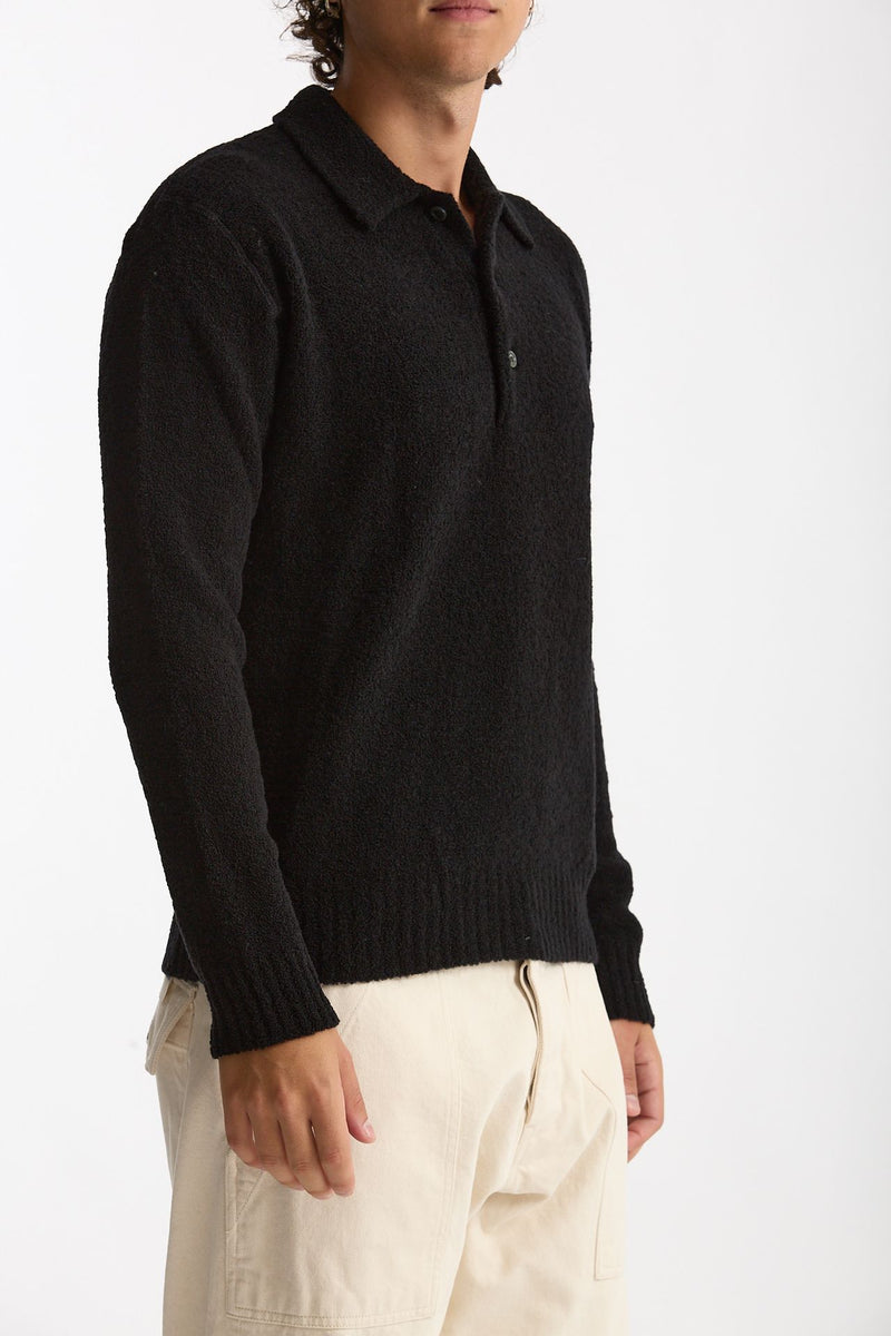Polo in lana boucle’ nero men Diana studio - 1