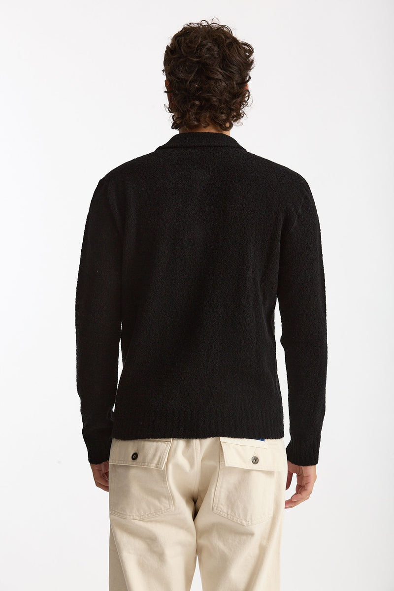 Polo in lana boucle’ nero men Diana studio - 3