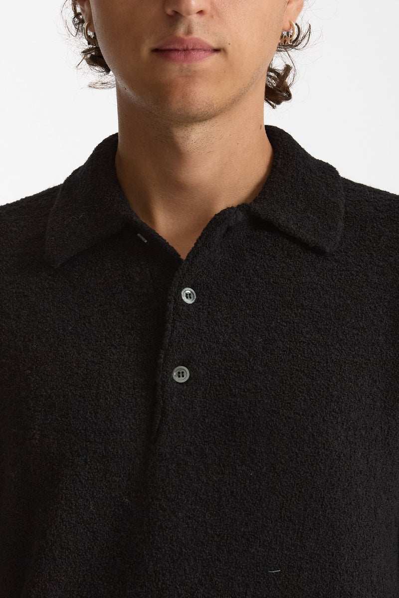 Polo in lana boucle’ nero men Diana studio - 5