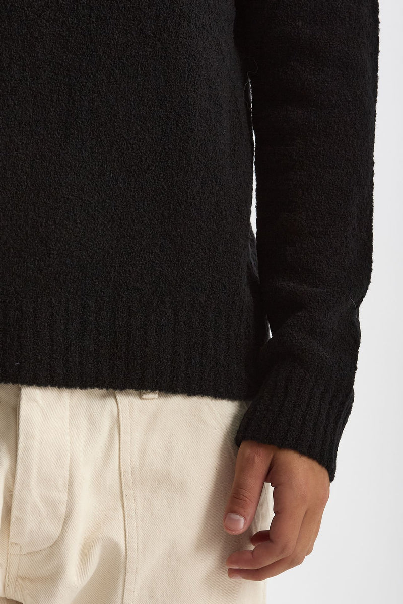 Polo in lana boucle’ nero men Diana studio - 6