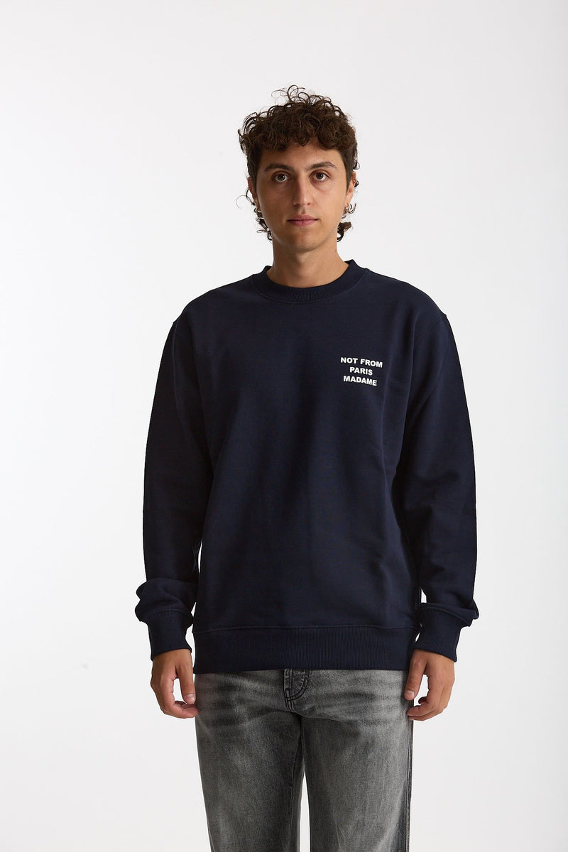 Felpa girocollo in cotone blu men Drôle de monsieur - 1