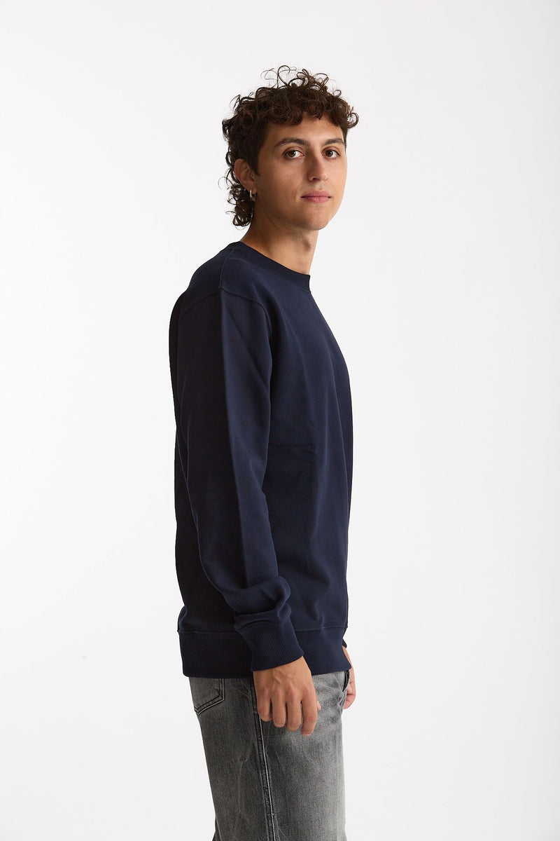 Felpa girocollo in cotone blu men Drôle de monsieur - 3