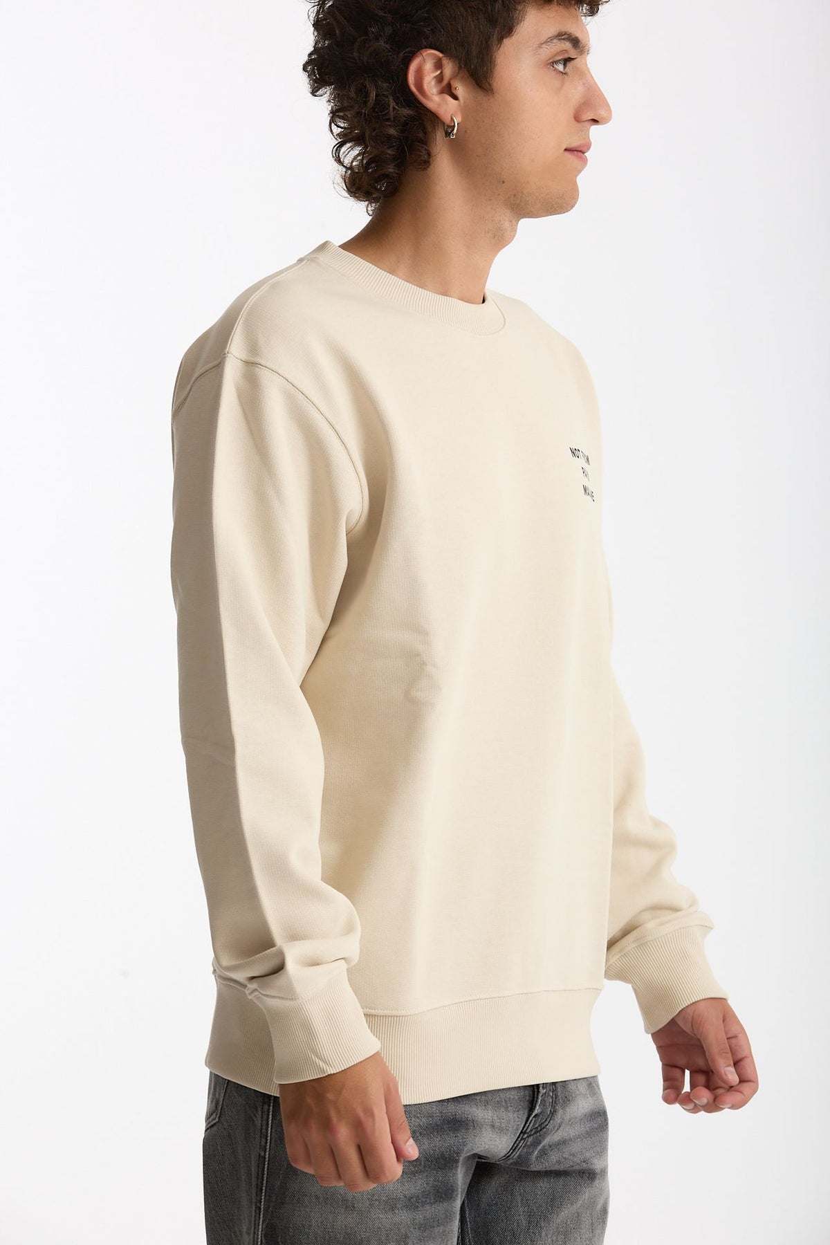 Felpa girocollo in cotone panna men Drôle de monsieur - 3