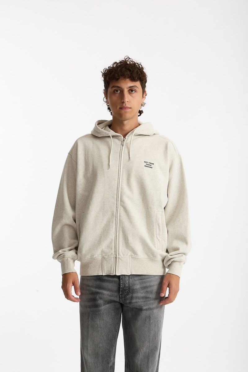 Felpa Full zip in cotone grigio chiaro men Drôle de monsieur - 1