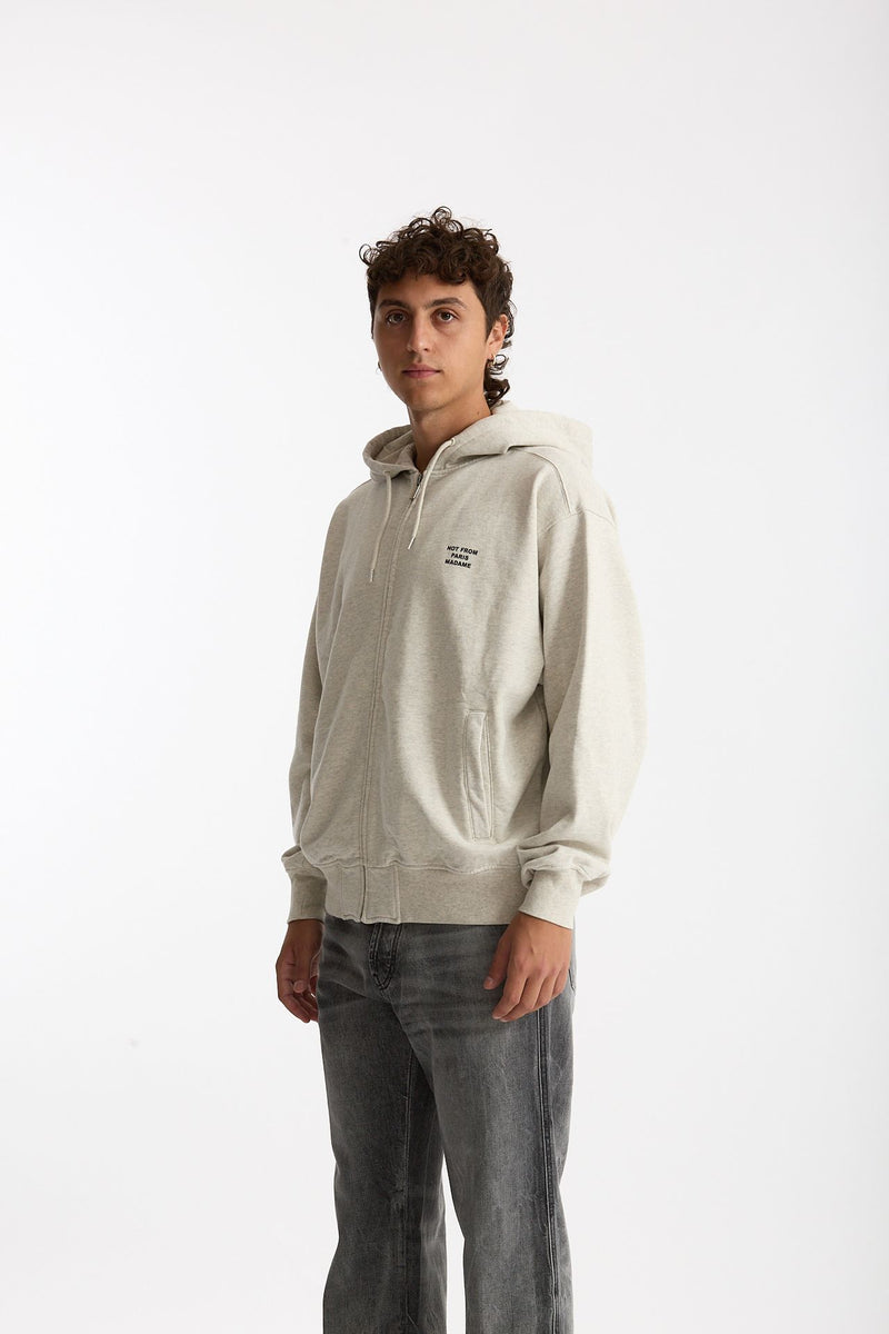 Felpa Full zip in cotone grigio chiaro men Drôle de monsieur - 4