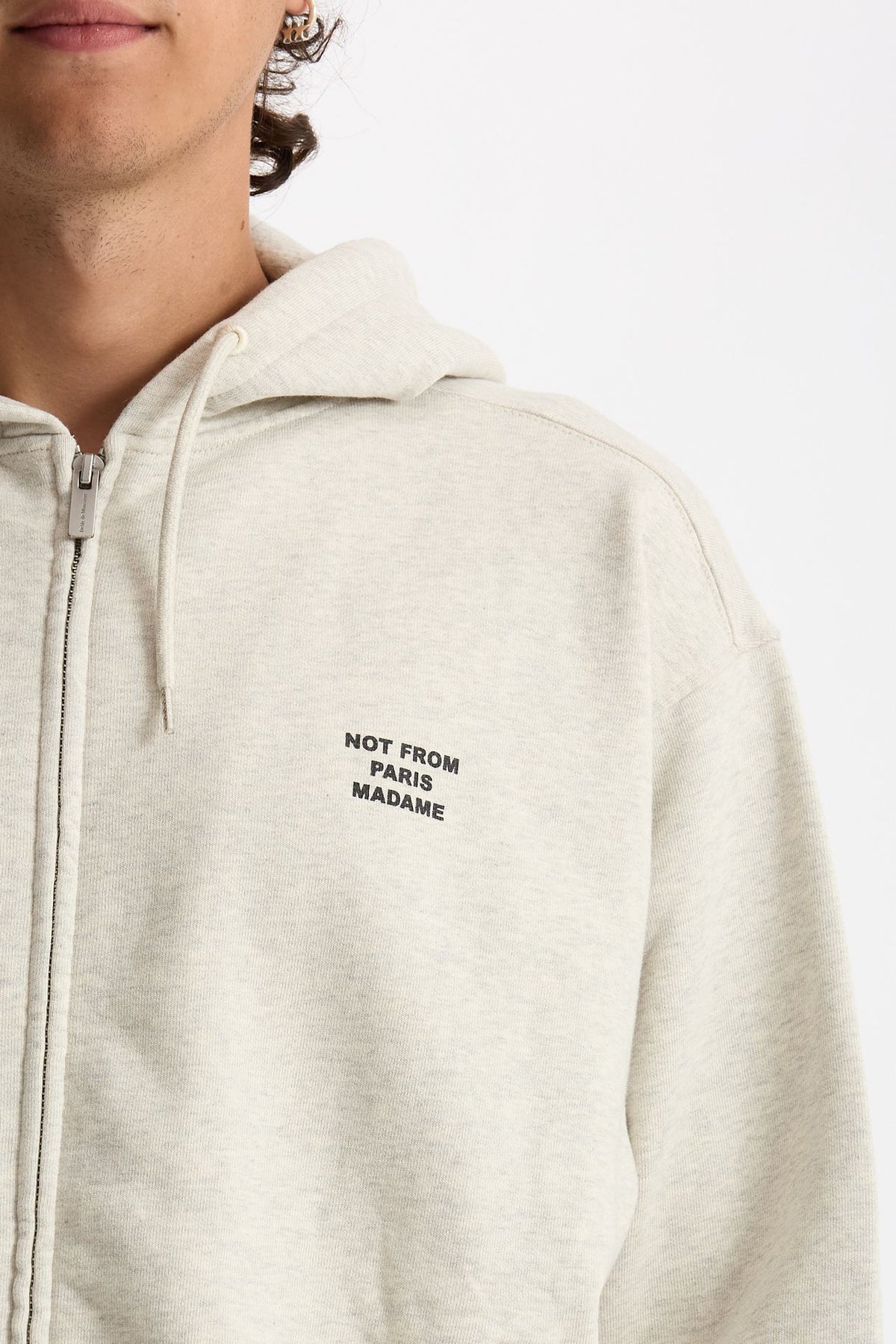 Felpa Full zip in cotone grigio chiaro men Drôle de monsieur - 5