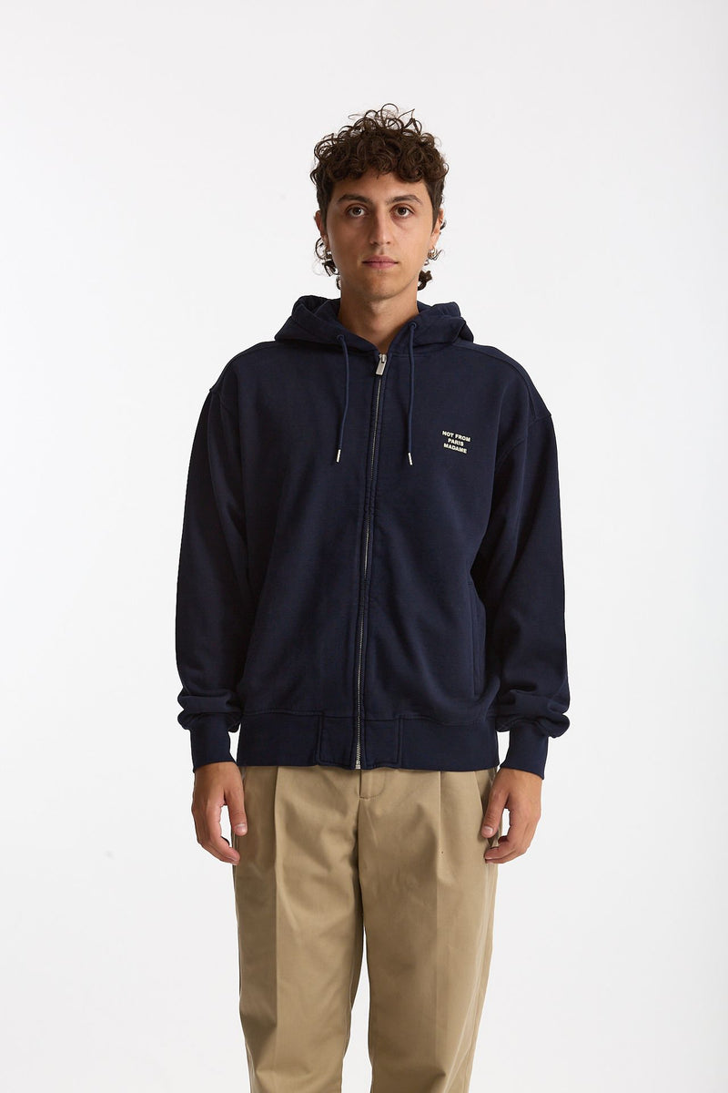 Felpa Full zip in cotone blu men Drôle de monsieur - 1