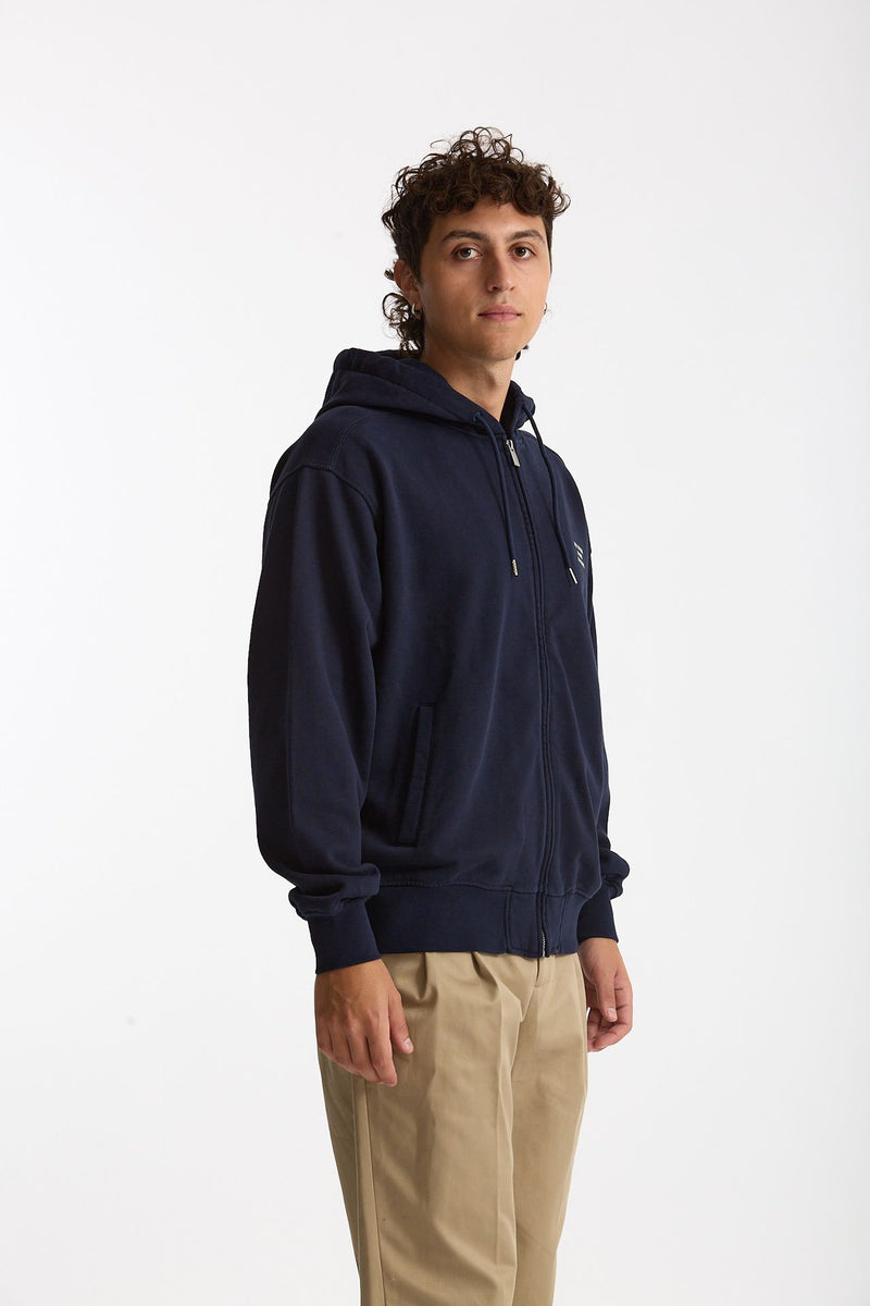 Felpa Full zip in cotone blu men Drôle de monsieur - 3