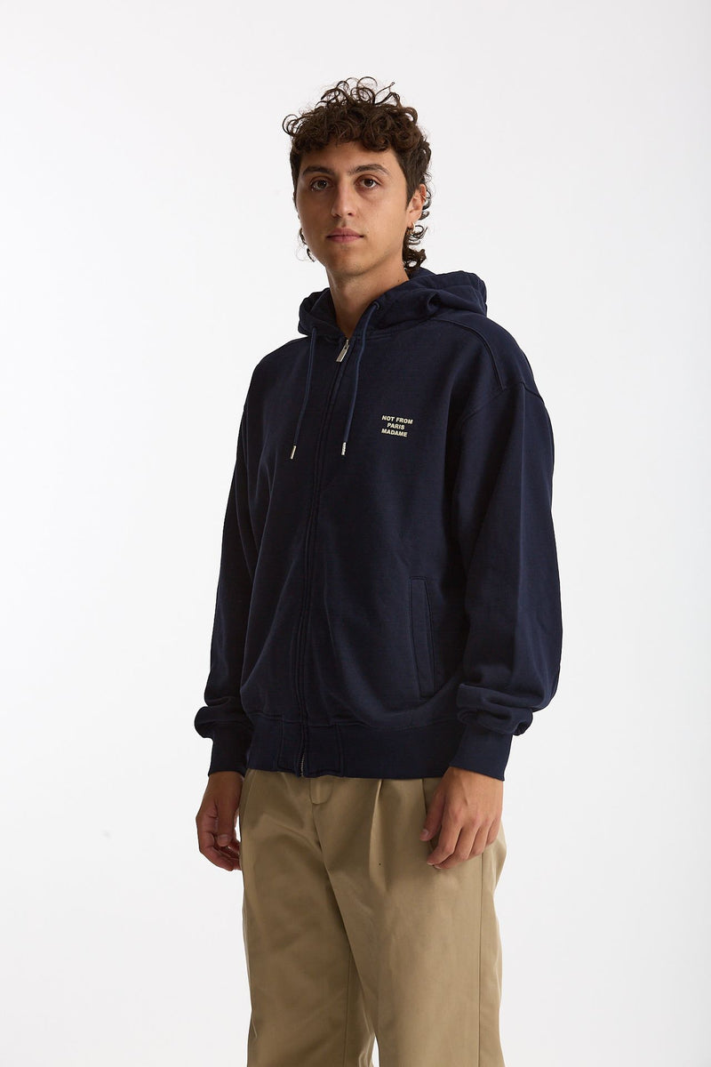 Felpa Full zip in cotone blu men Drôle de monsieur - 5