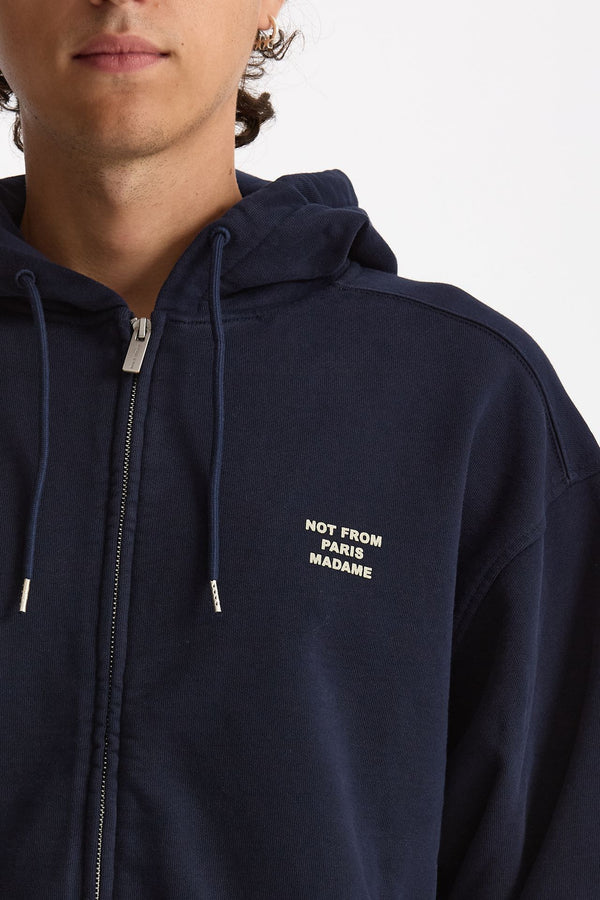 Felpa Full zip in cotone blu men Drôle de monsieur
