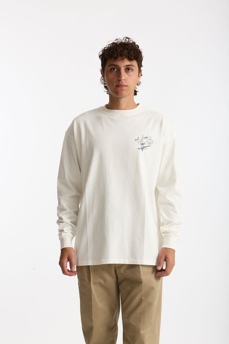 T-shirt girocollo in cotone bianco men Drôle de monsieur - 3
