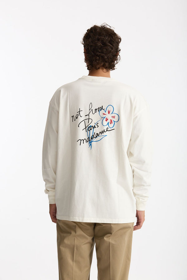 T-shirt girocollo in cotone bianco men Drôle de monsieur