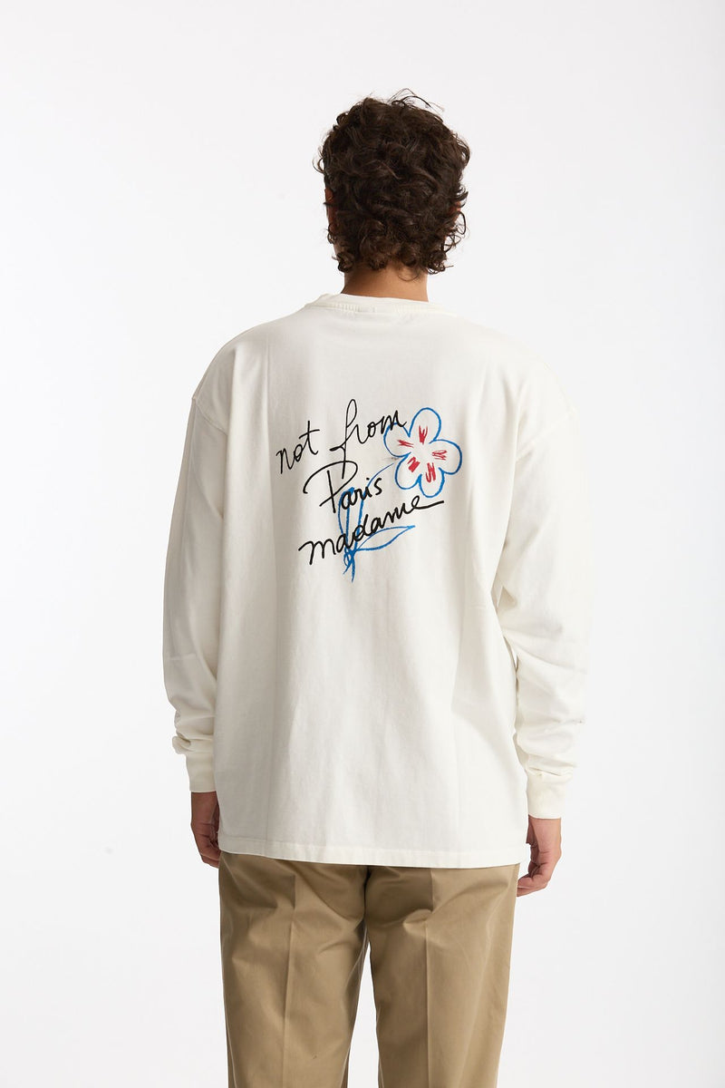 T-shirt girocollo in cotone bianco men Drôle de monsieur - 1