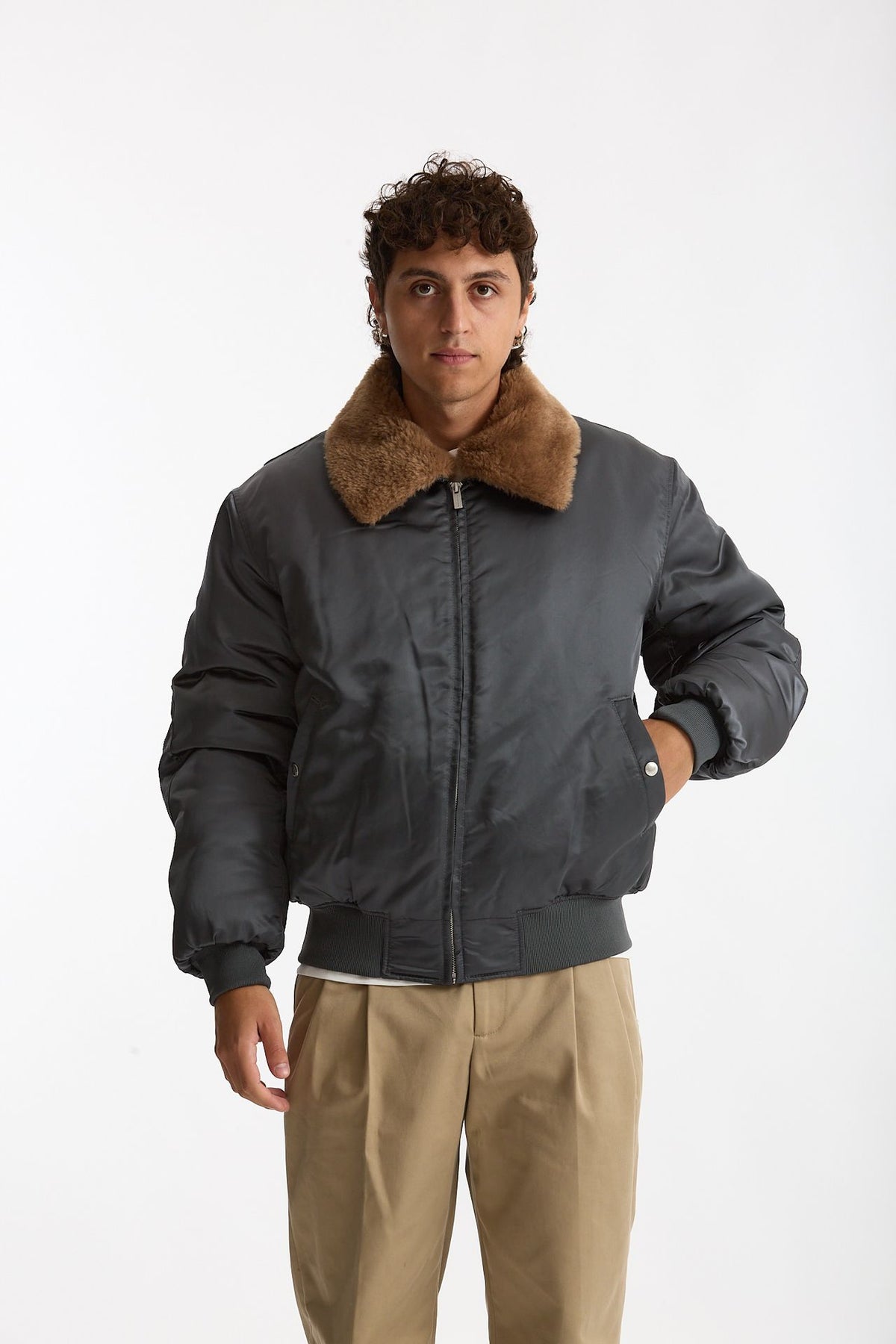 Bomber foderato grigio men Drôle de monsieur - 3