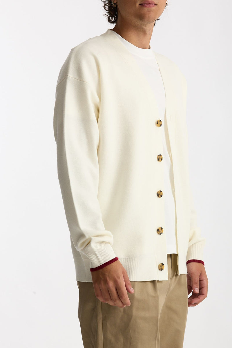Cardigan in Lana merinos panna men Drôle de monsieur - 2