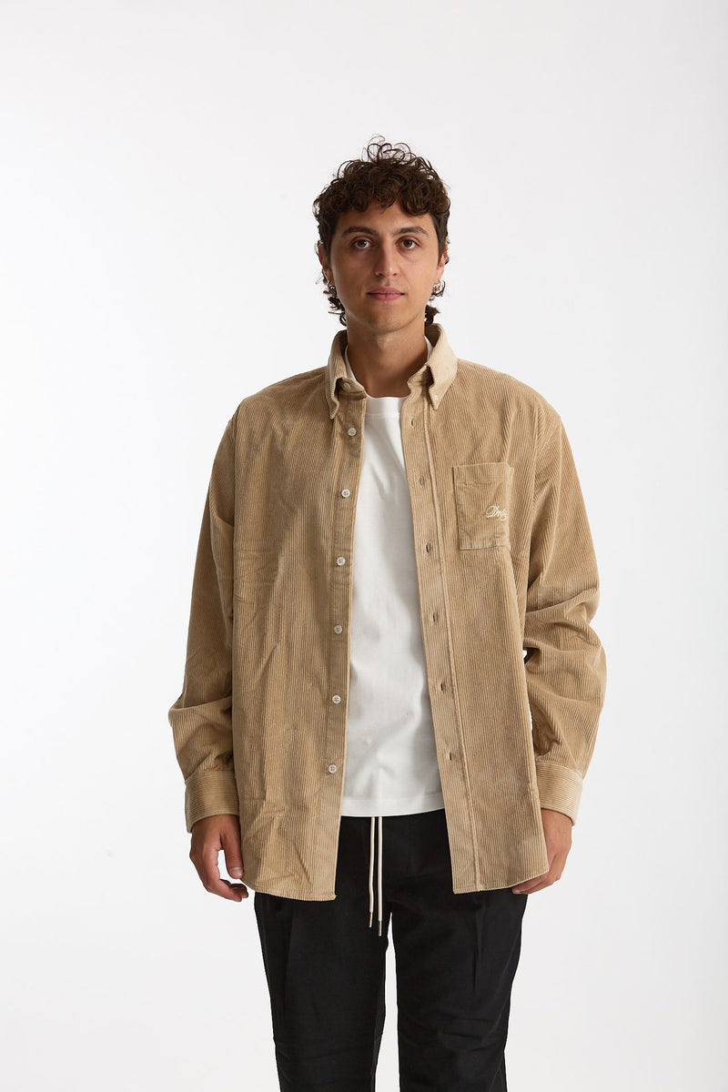 Camicia in velluto beige men Drôle de monsieur - 2