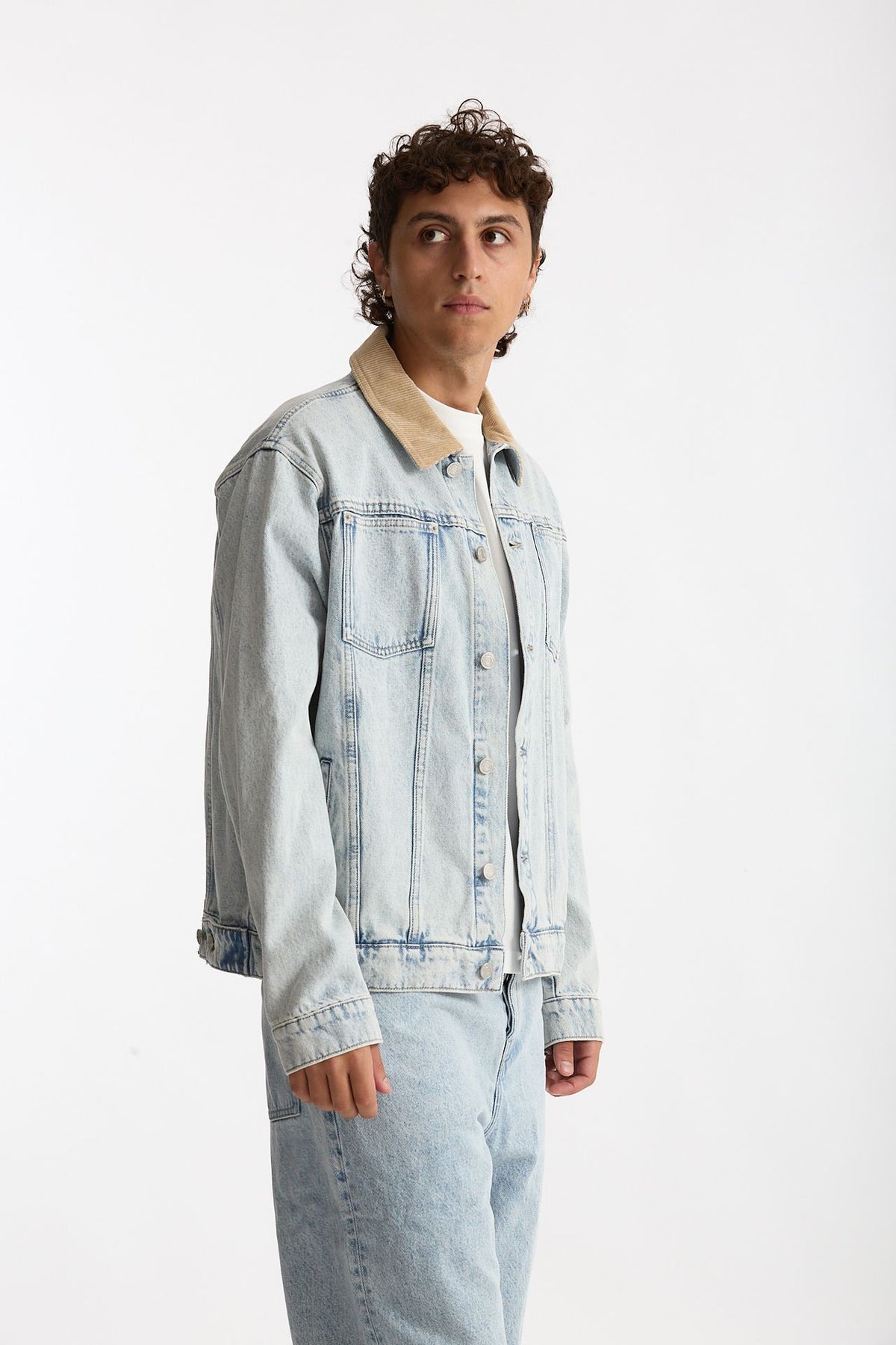 Giubbino denim Lavaggio chiaro men Drôle de monsieur - 4