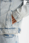 Giubbino denim Lavaggio chiaro men Drôle de monsieur - 10