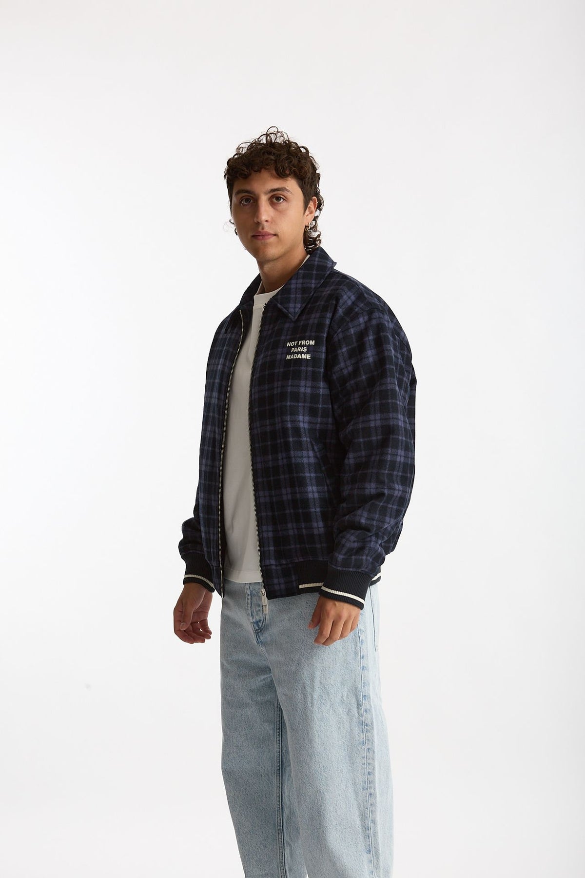 Bomber scozzese blu e nero men Drôle de monsieur - 5