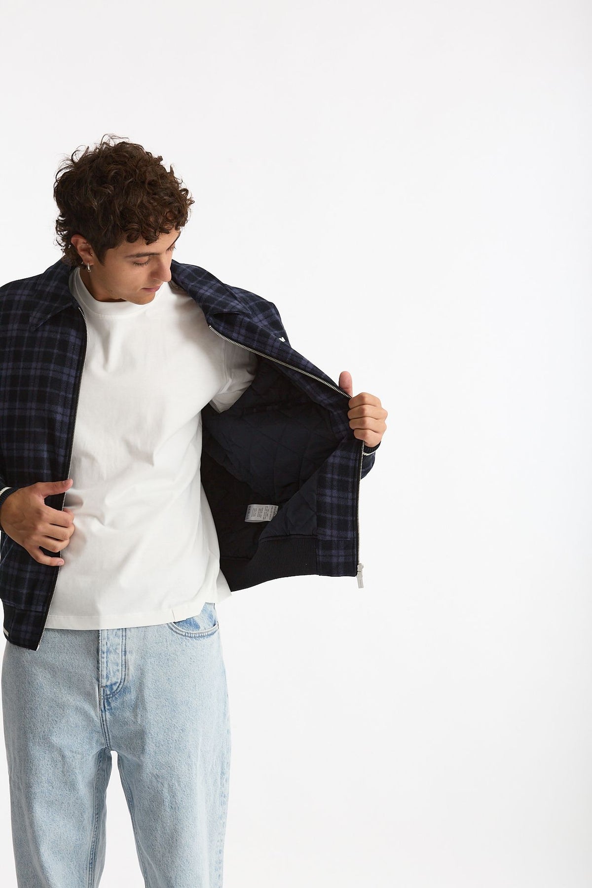 Bomber scozzese blu e nero men Drôle de monsieur - 7