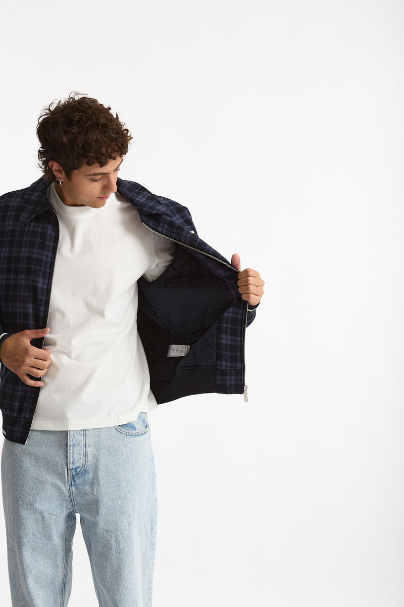 Bomber scozzese blu e nero men Drôle de monsieur - 7
