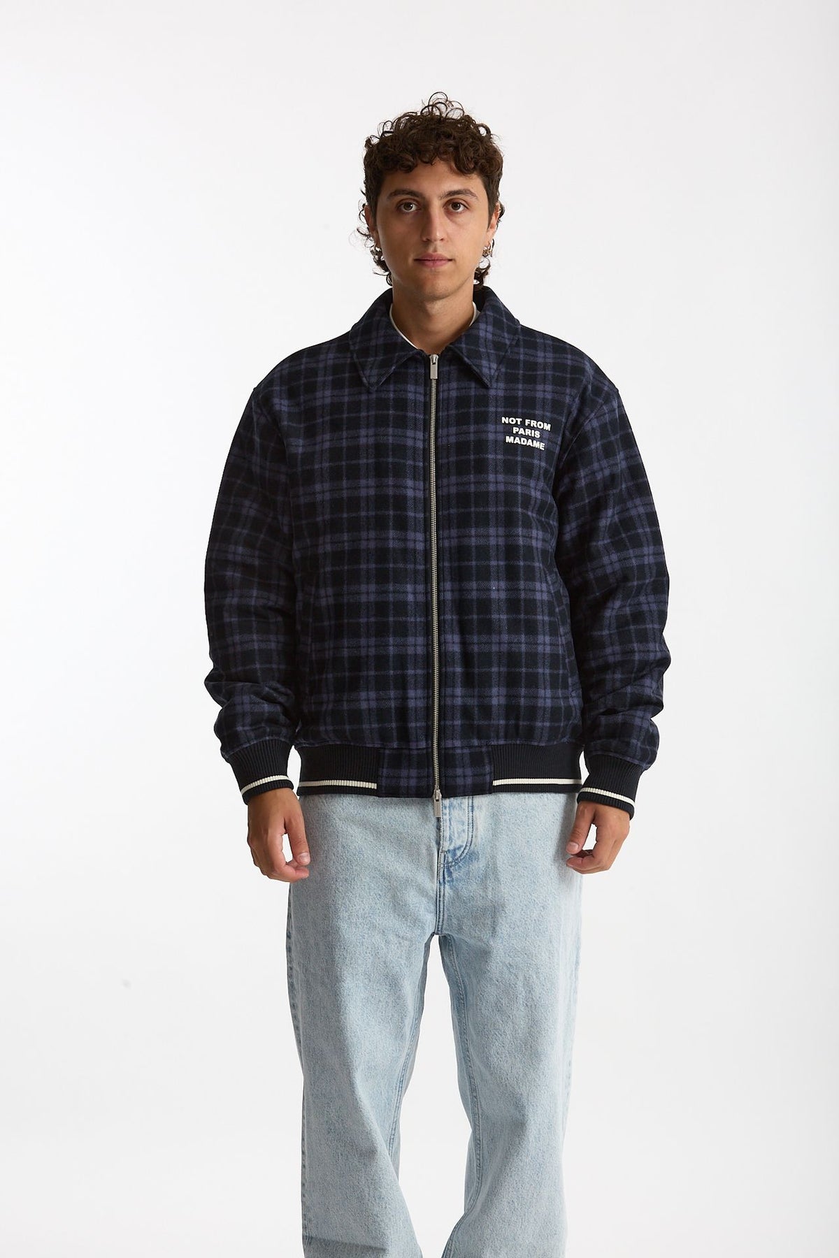 Bomber scozzese blu e nero men Drôle de monsieur - 9