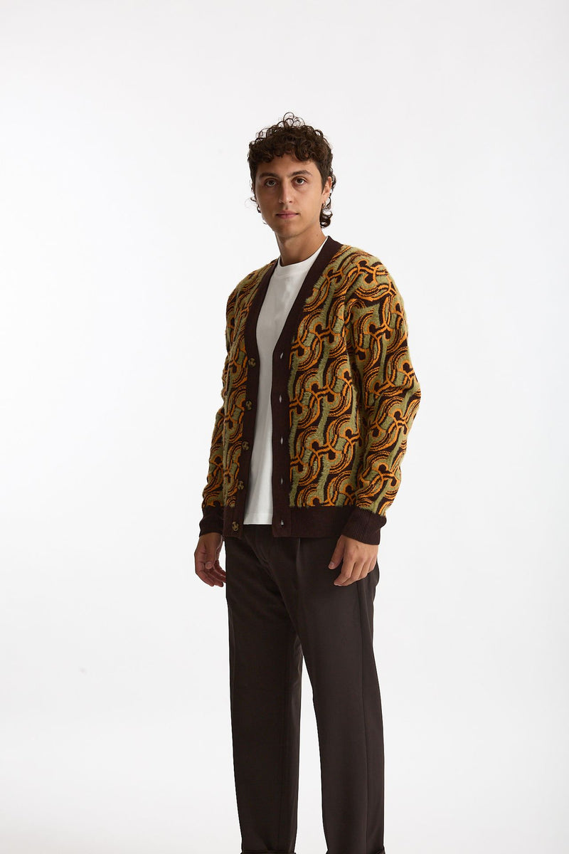 Cardigan misto lana fantasia multicolor men Drôle de monsieur - 4