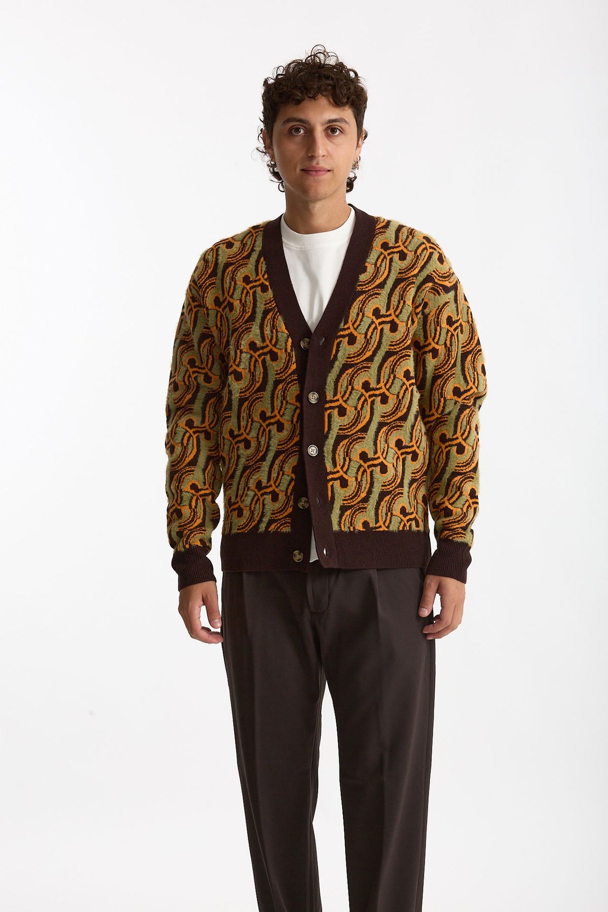 Cardigan misto lana fantasia multicolor men Drôle de monsieur - 6