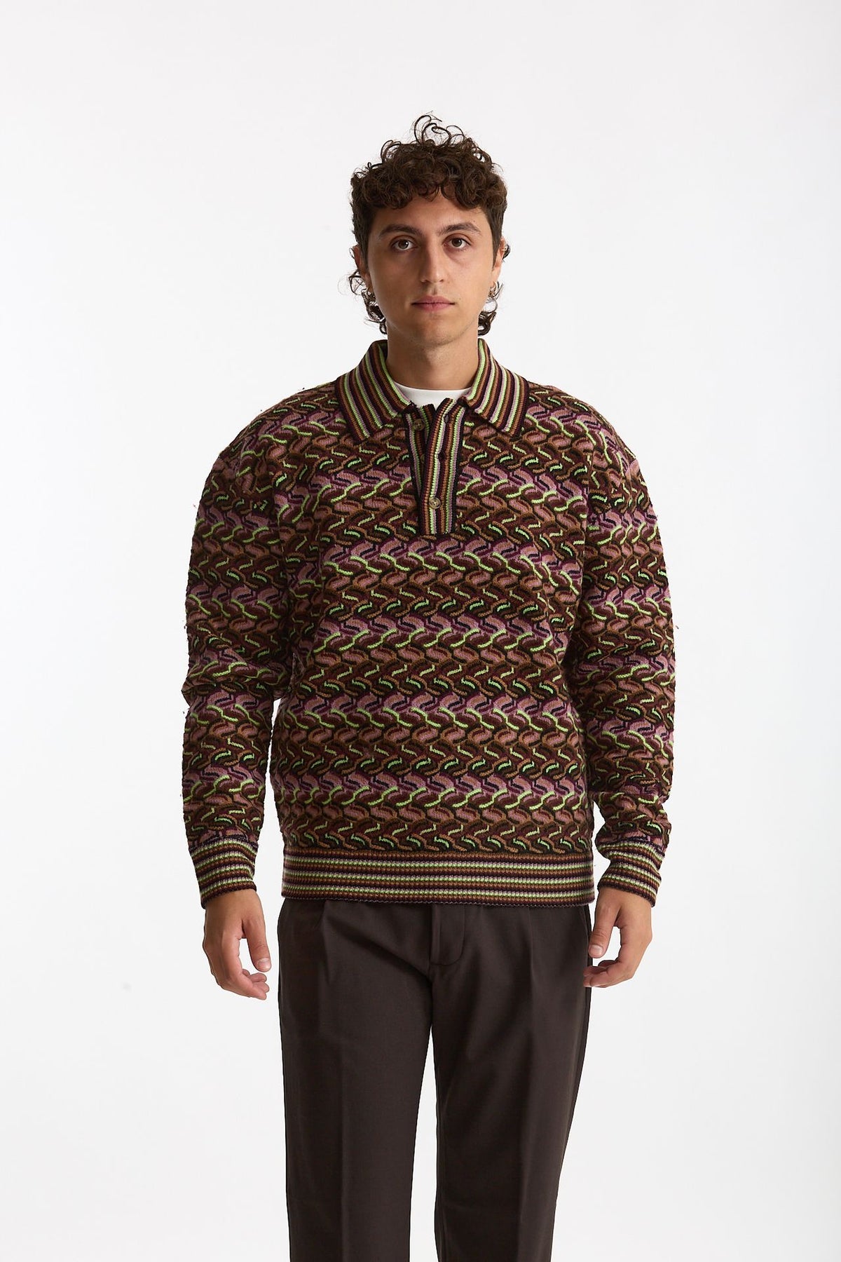 Maglia polo fantasia multicolor men Drôle de monsieur - 3
