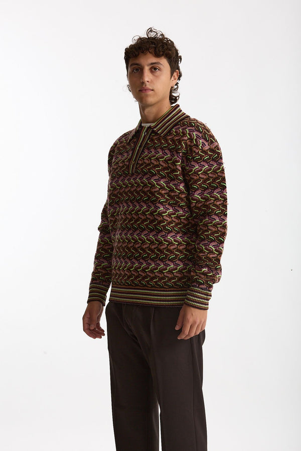 Maglia polo fantasia multicolor men Drôle de monsieur