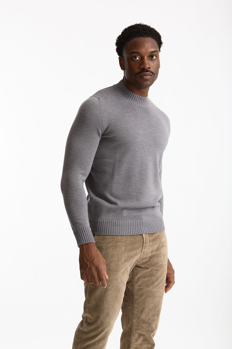 Maglia lupetto in lana grigio men Drumohr - 3